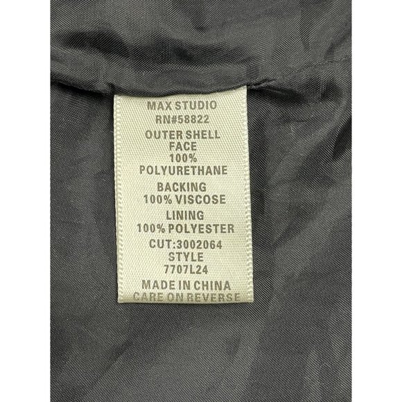 Max Studio Womens Black Jacket With Quilted Details & Silver Zipper Accents Sz M - Picture 7 of 8
